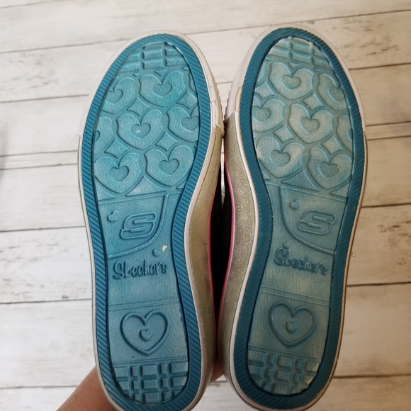 Skechers Twinkle Toes Light Up Heart Jeweled Canvas Sneakers - Picture 13 of 13